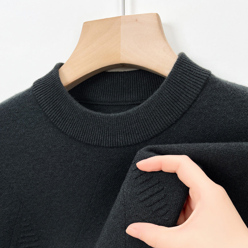 Herren feiner Rundhals-Pullover aus hochwertiger Wolle Echoarchiv