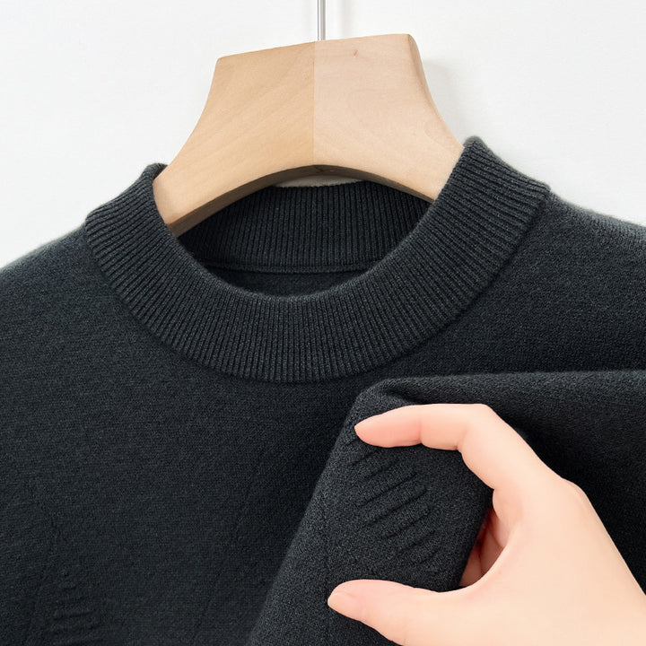Herren feiner Rundhals-Pullover aus hochwertiger Wolle Echoarchiv