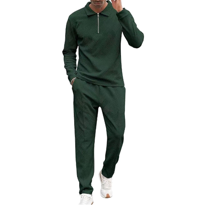 Herren Freizeit-Oberteil und Hose Set mit strukturiertem Design Echoarchiv