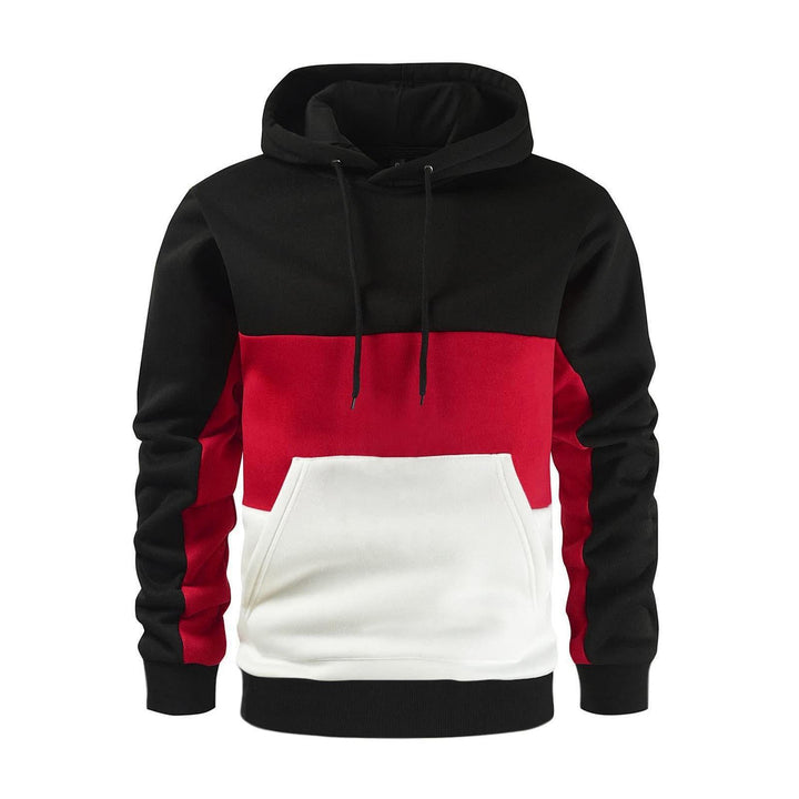 Unisex Kapuzenpullover mit Kordelzug, Kängurutasche und Farbblockdesign aus weichem Fleece – Auréline
