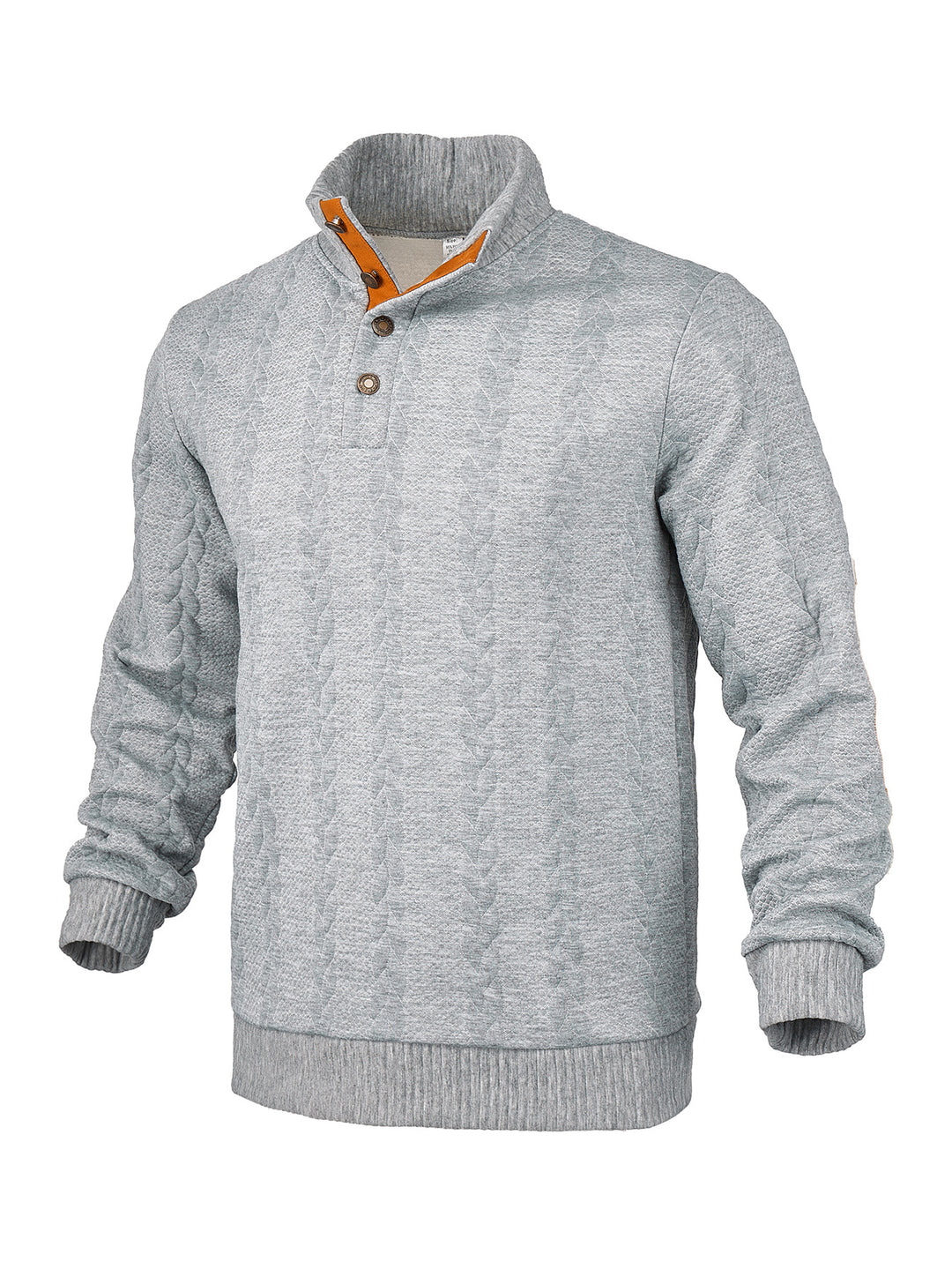 Herren Pullover mit strukturierter Oberfläche und modischen Lederakzenten Echoarchiv