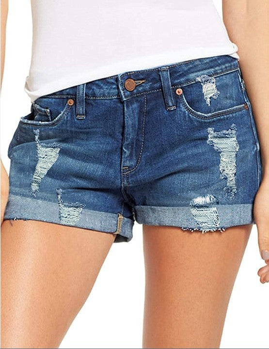 Damen Destroyed Denim-Shorts im lässigen Freizeitstil Echo Archiv