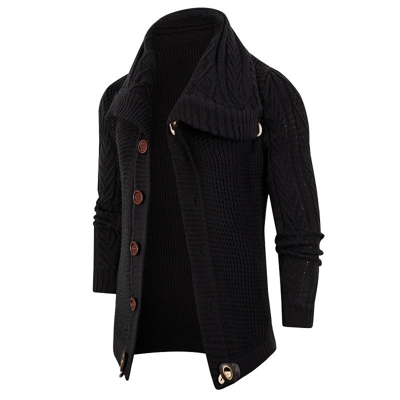 Herren Grobstrick Strickjacke mit umschlagbarem Halsausschnitt Echoarchiv