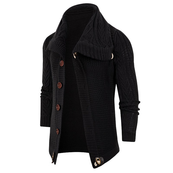 Herren Grobstrick Strickjacke mit umschlagbarem Halsausschnitt Echoarchiv