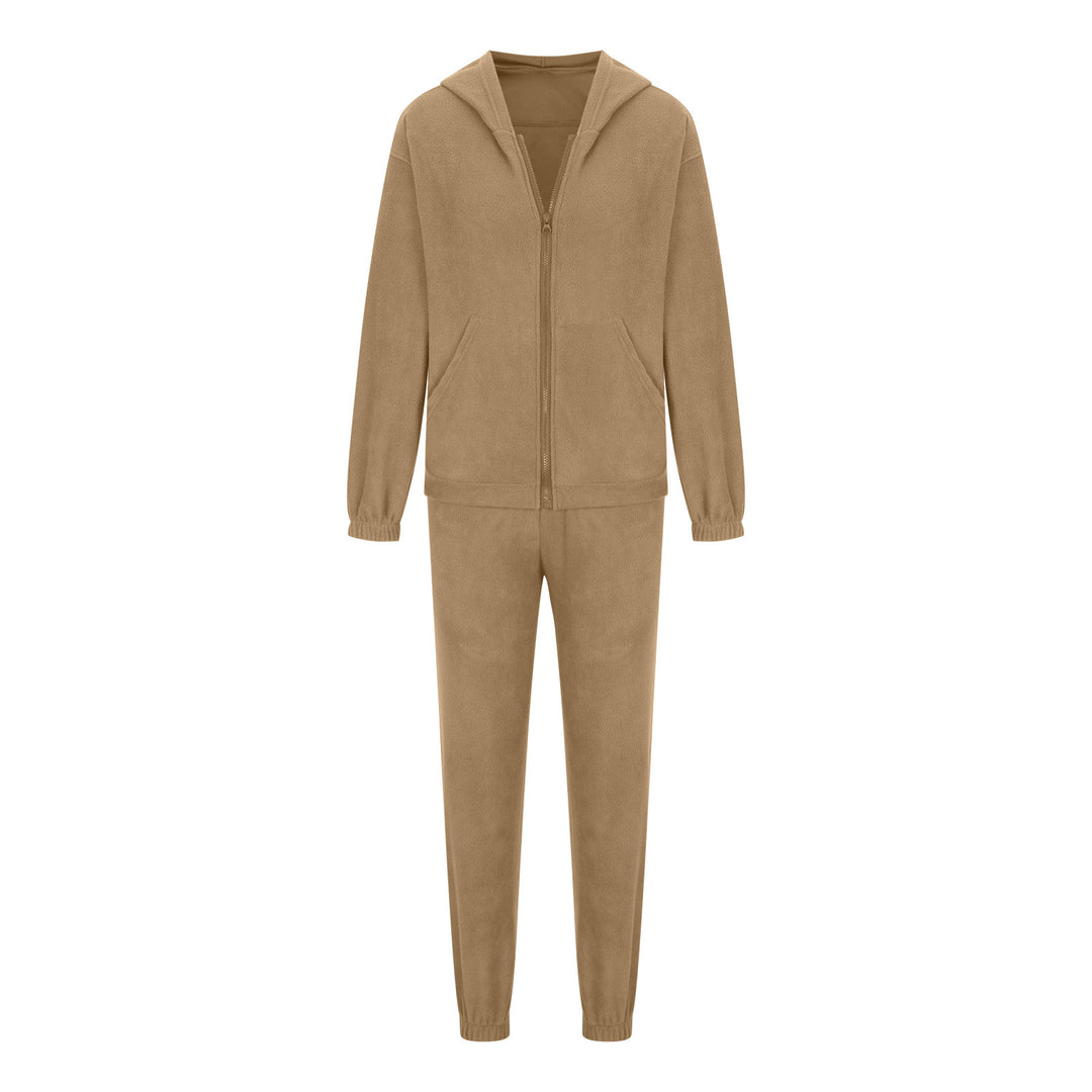 Damen oversized Hoodie mit Kängurutasche und Cargo-Jogginghose Set – Auréline
