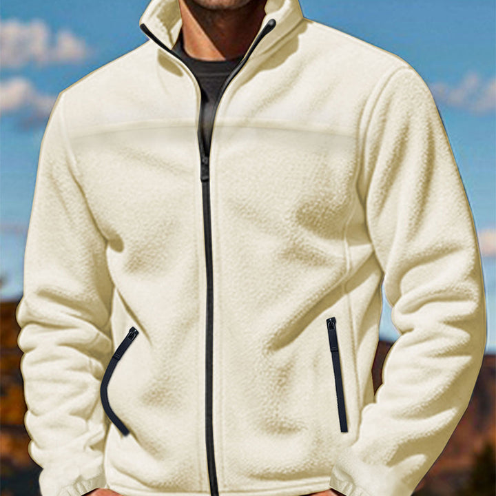 Herren Fleecejacke mit hochschließendem Kragen und Reißverschlusstaschen Echoarchiv