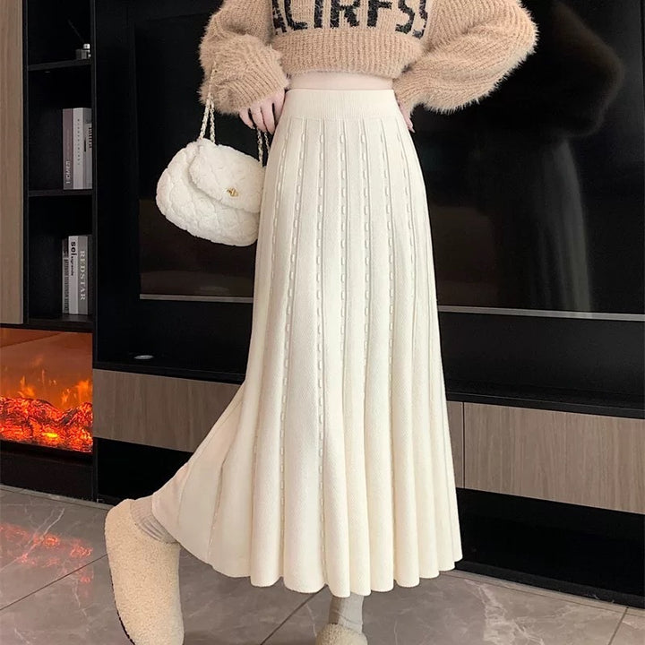 Damen Eleganter Plisseerock mit gehäkeltem Muster Echo Archiv