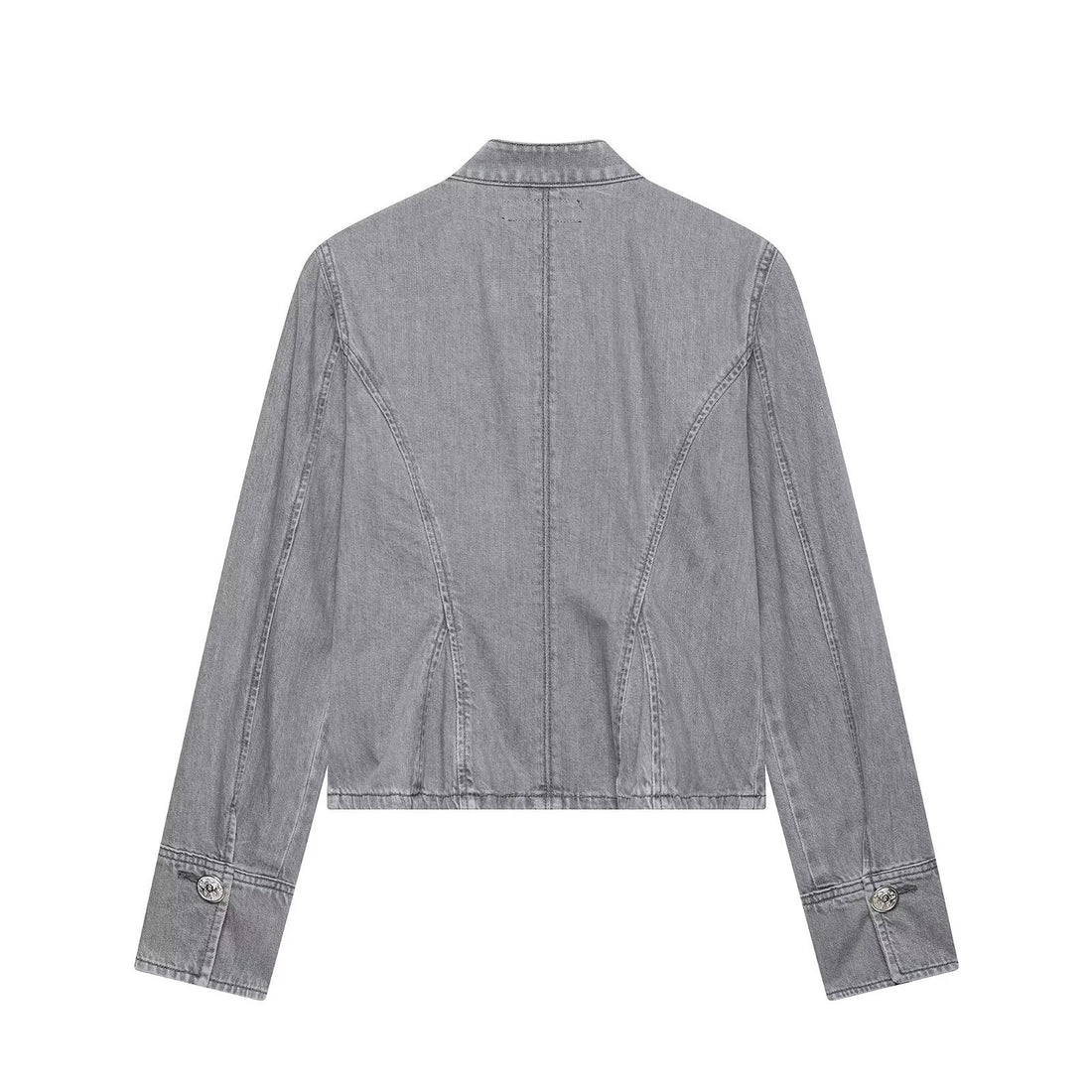 Damen Jeansjacke mit militärischer Kordelapplikation und Stehkragen Echoarchiv