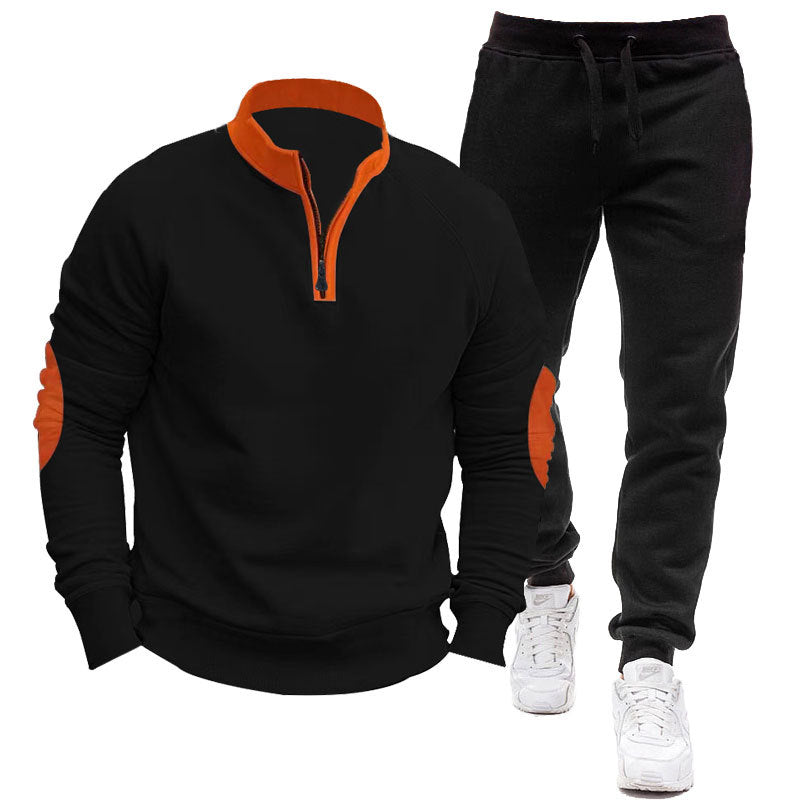 Herren Sportliches Hoodie- und Jogginganzug-Set mit kontrastierenden Ärmelakzenten Echoarchiv