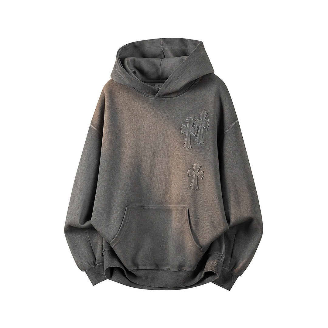 Unisex Oversize Kapuzenpullover mit handschriftlichem Grafik-Print, Kängurutasche & geripptem Saum Echoarchiv