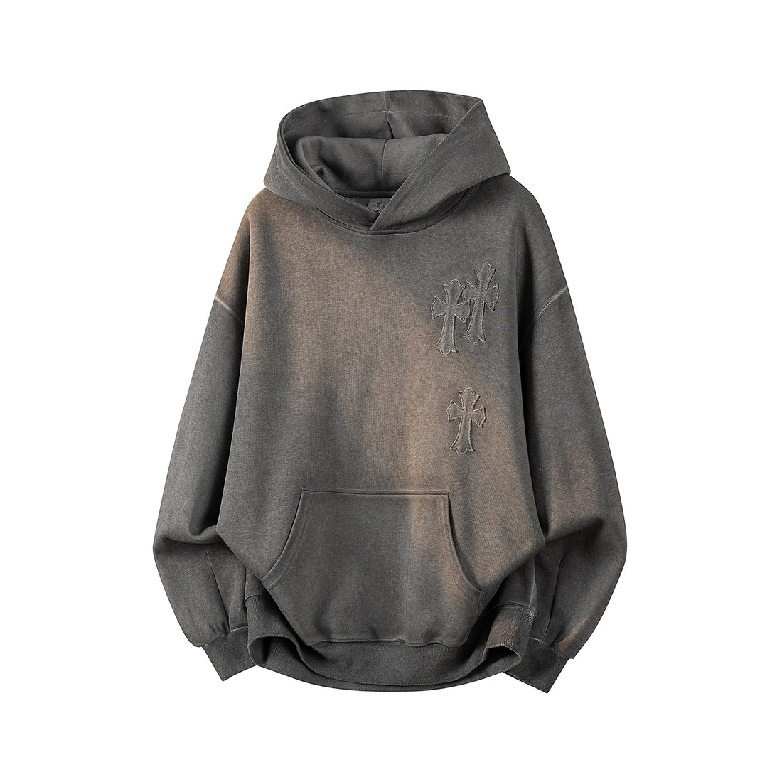 Unisex Oversize Kapuzenpullover mit handschriftlichem Grafik-Print, Kängurutasche & geripptem Saum Echoarchiv