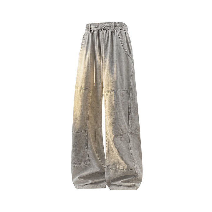 Herren Weite Baggy-Cargohose aus Baumwoll-Twill mit elastischem Bund und Knie-Patch Echo Archiv