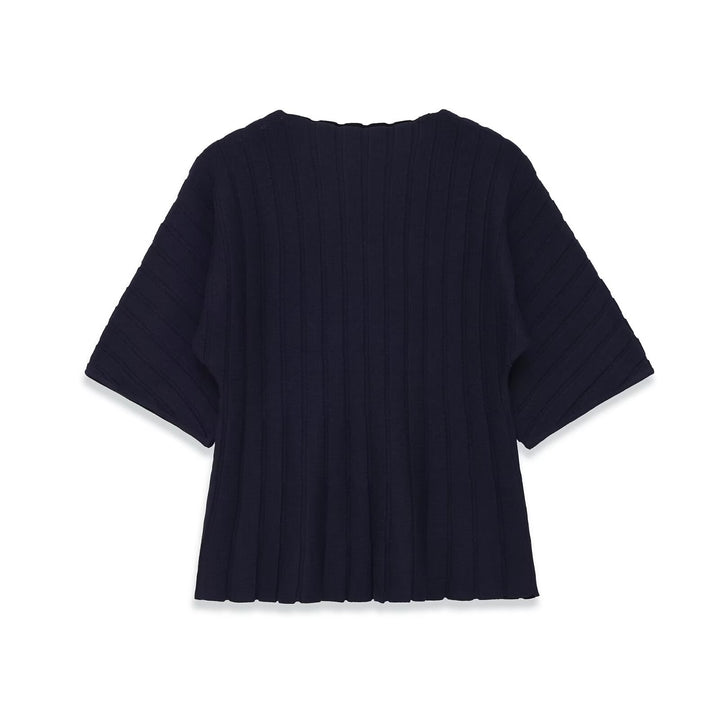 Damen Strickoberteil mit eleganter Textur und kurzem Arm Echo Archiv