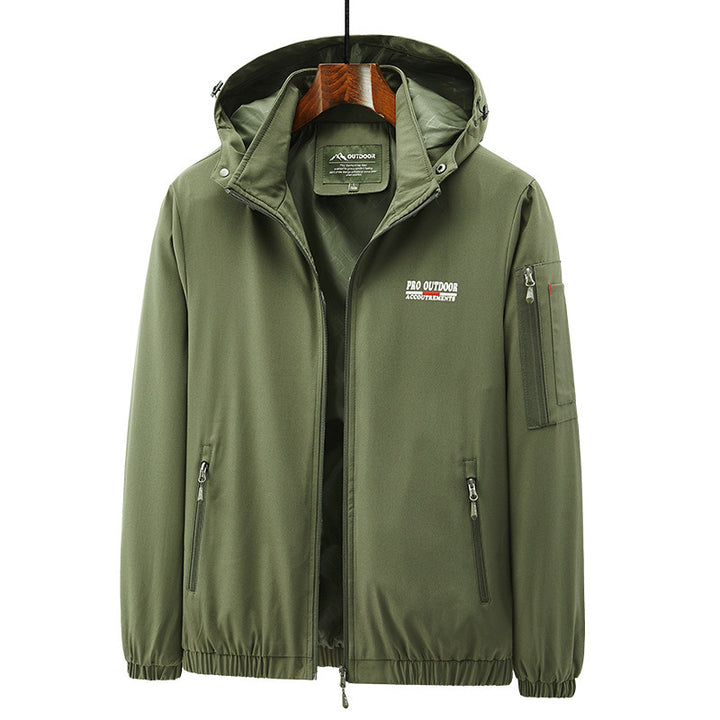 Herren Leichte Softshell-Kapuzenjacke mit wasserabweisender Membran und Ärmeltasche – Taviero