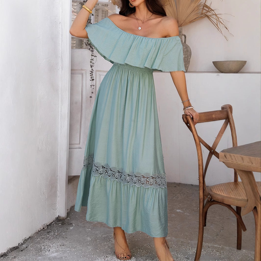 Damen Off-Shoulder Maxikleid mit Rüschendetails Echo Archiv