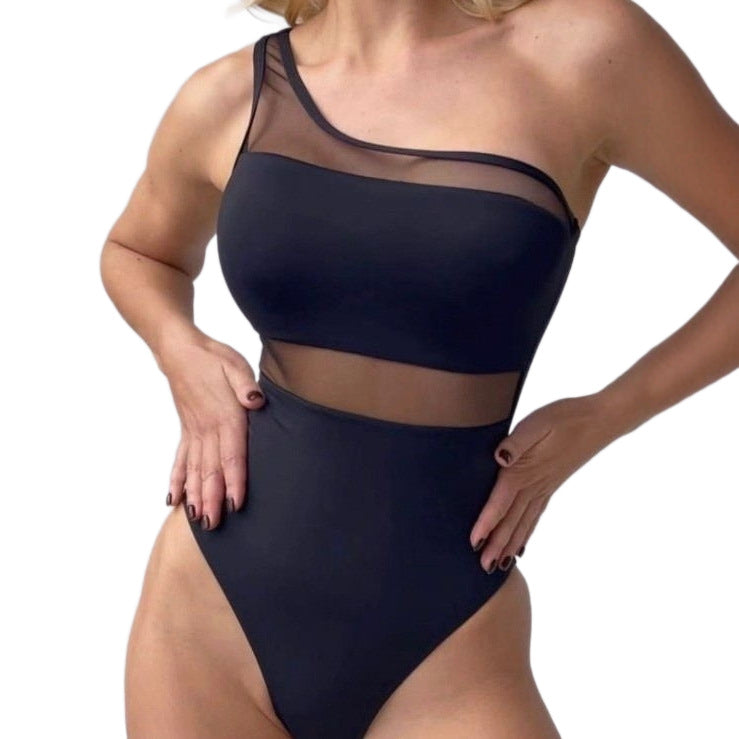 Damen Stylischer Monokini mit Mesh-Einsätzen Echo Archiv