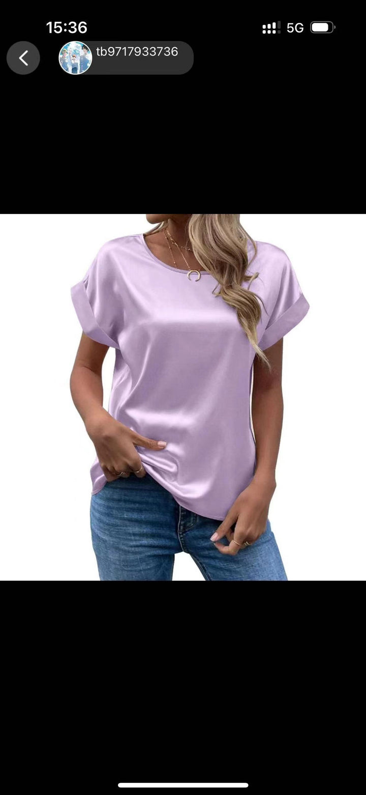 Damen Satin T-Shirt mit elegante Details Echo Archiv