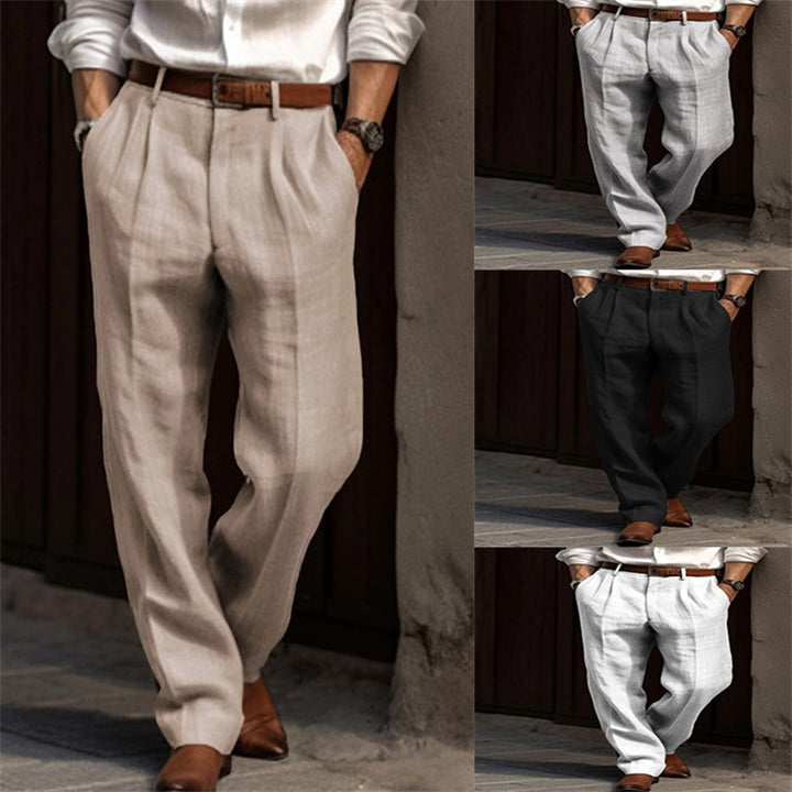 Herren elegante Leinenhose mit lässiger Schnittführung und atmungsaktiven Eigenschaften Echoarchiv