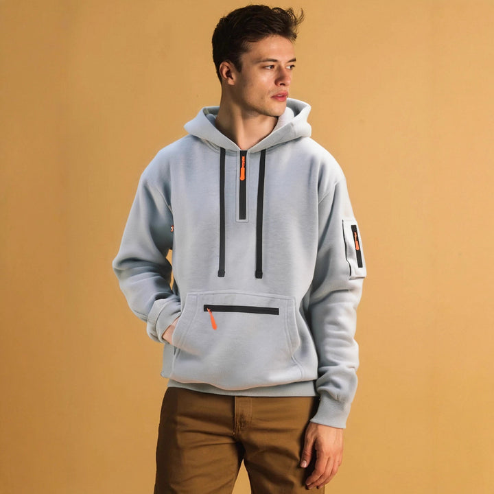 Herren sportlicher Hoodie mit praktischen Taschen und modischem Reißverschluss Echoarchiv