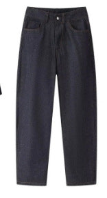 Damen 30+ dreiteiliges Denim-Set: taillierter Blazer, Taillen-Corsage & High-Waist-Jeans Echo Archiv