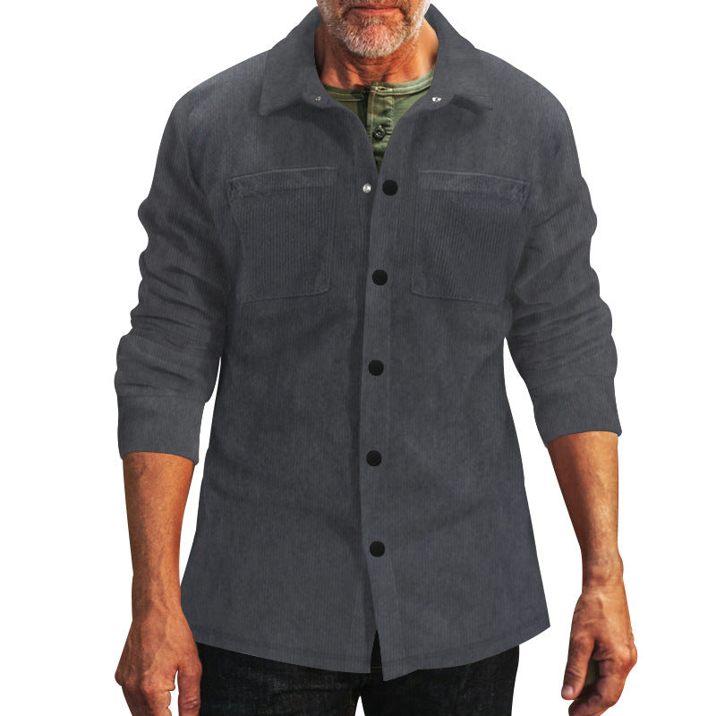 Herren leichte Baumwolljacke mit doppelten Brusttaschen Echoarchiv