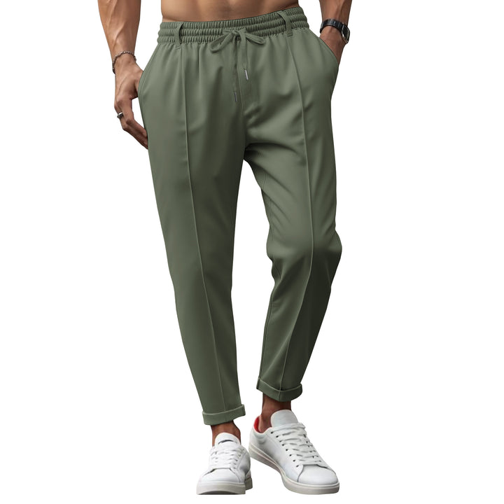 Herren elegante Chino-Hose mit elastischem Bund und seitlichen Taschen Echoarchiv