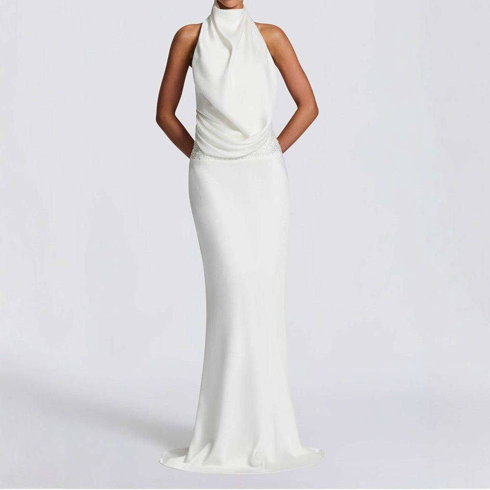 Damen Elegantes Hochzeitskleid mit schimmerndem Taillenband Echo Archiv