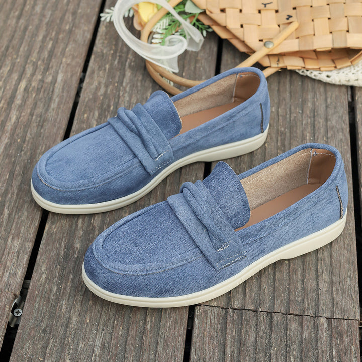 Damen nan elegante Wildlederoptik-Loafer mit gepolstertem Komfortfußbett Echo Archiv