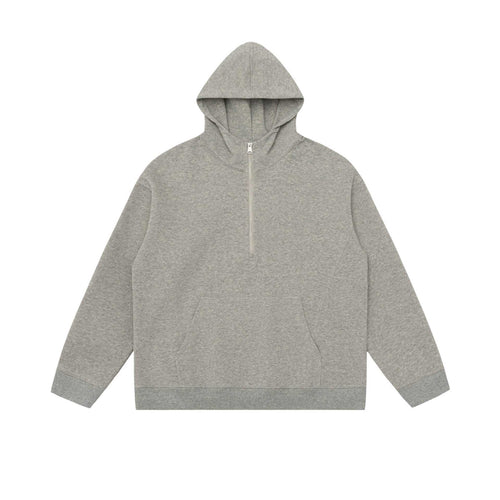 Unisex Kapuzen-Halbzip-Sweatshirt im Oversize-Fit mit Kängurutasche Echoarchiv