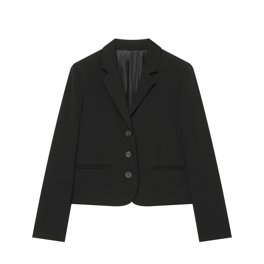 Damen Kurzblazer mit taillierter Silhouette, durchgehender Knopfleiste und feiner Innenfütterung Echo Archiv