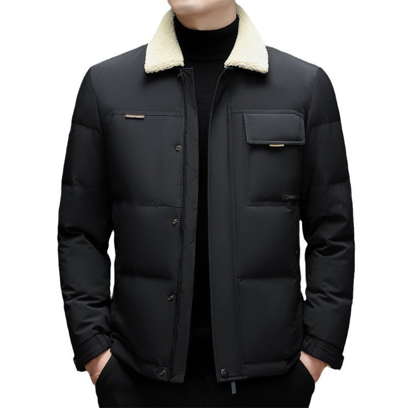 Herren gesteppte Winterjacke mit Baumwollkragen Echoarchiv