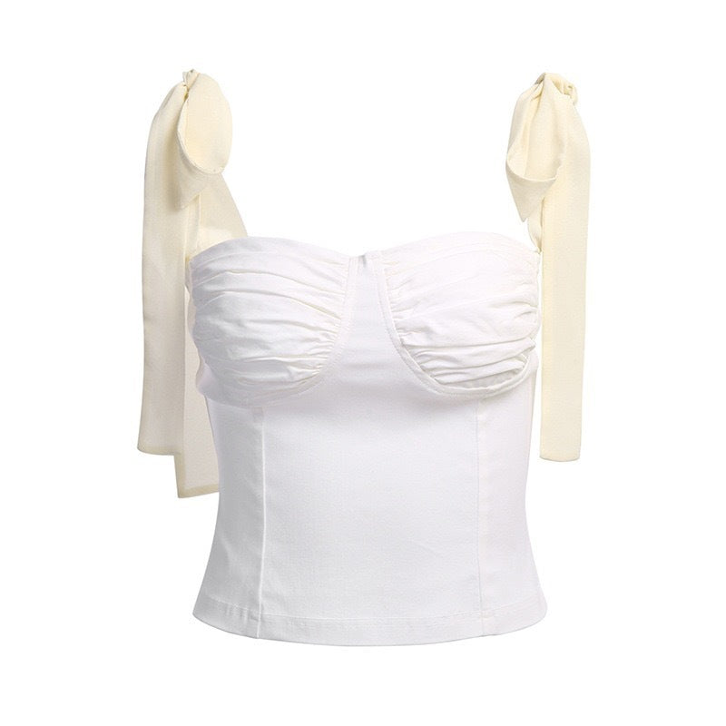 Damen Blusenoberteil mit raffinierten Trägern und eleganter Raffung Echo Archiv