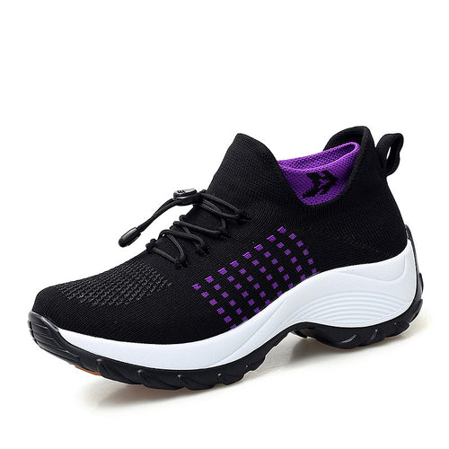 Unisex gestrickter Sock-Sneaker mit elastischem Schaft, Schnellzugverschluss und stoßdämpfender Wellenlaufsohle – Norré