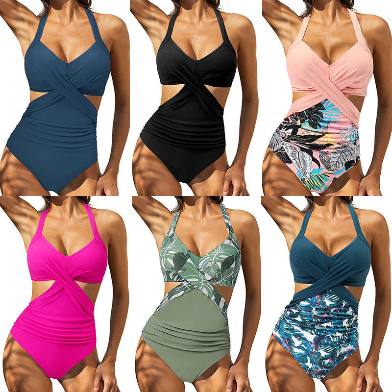 Damen Einteiler Badeanzug mit elegantem Wickeldesign und kreativen Cut-Outs Echo Archiv