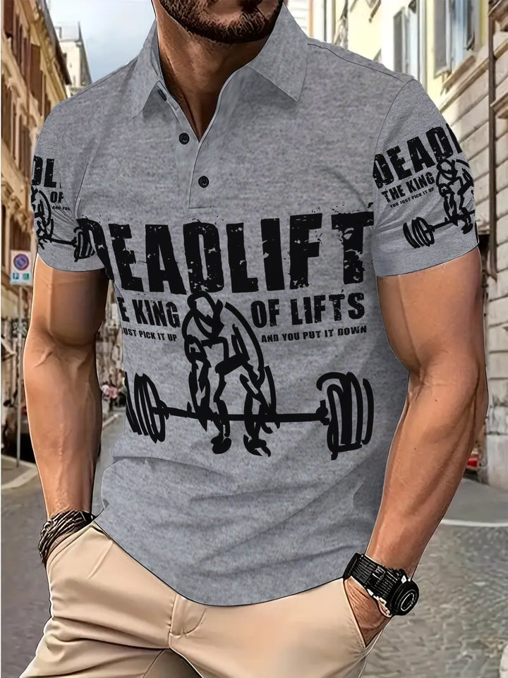 Herren Sportliches Poloshirt mit kreativem Motivdruck Echoarchiv