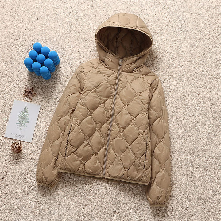 Damen Gesteppte Kapuzenjacke mit organischer Tropfensteppung und komprimierbarer Thermofüllung Echoarchiv