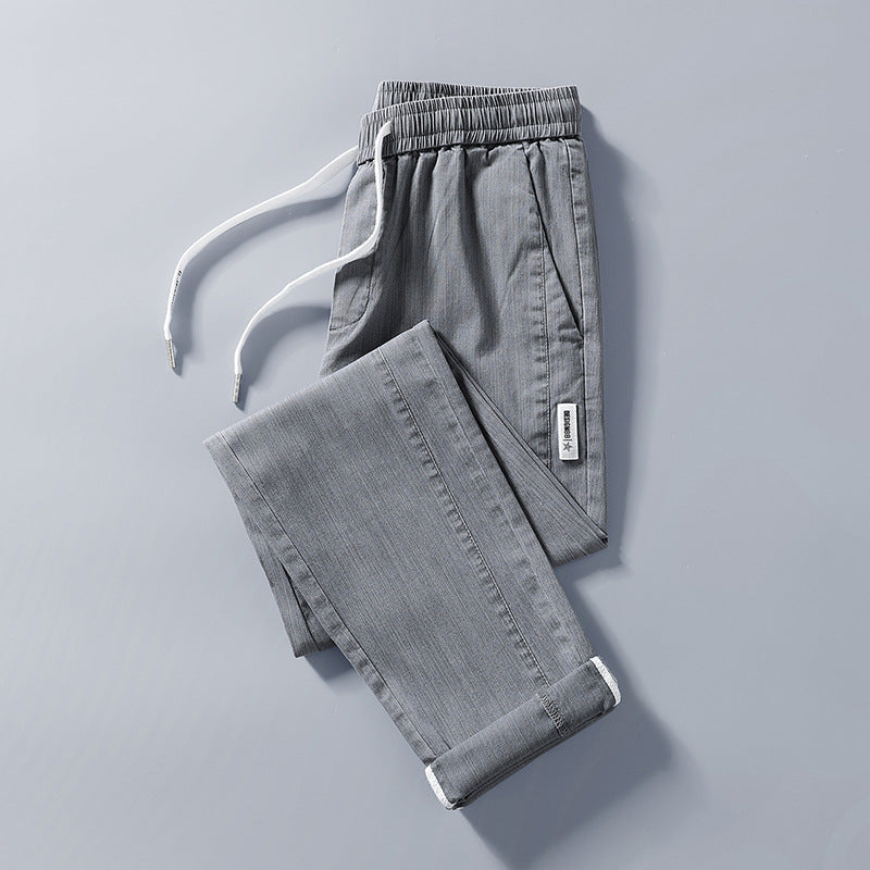 Herren bequeme Chinohose mit verstellbarem Bund und seitlichen Taschen Echoarchiv