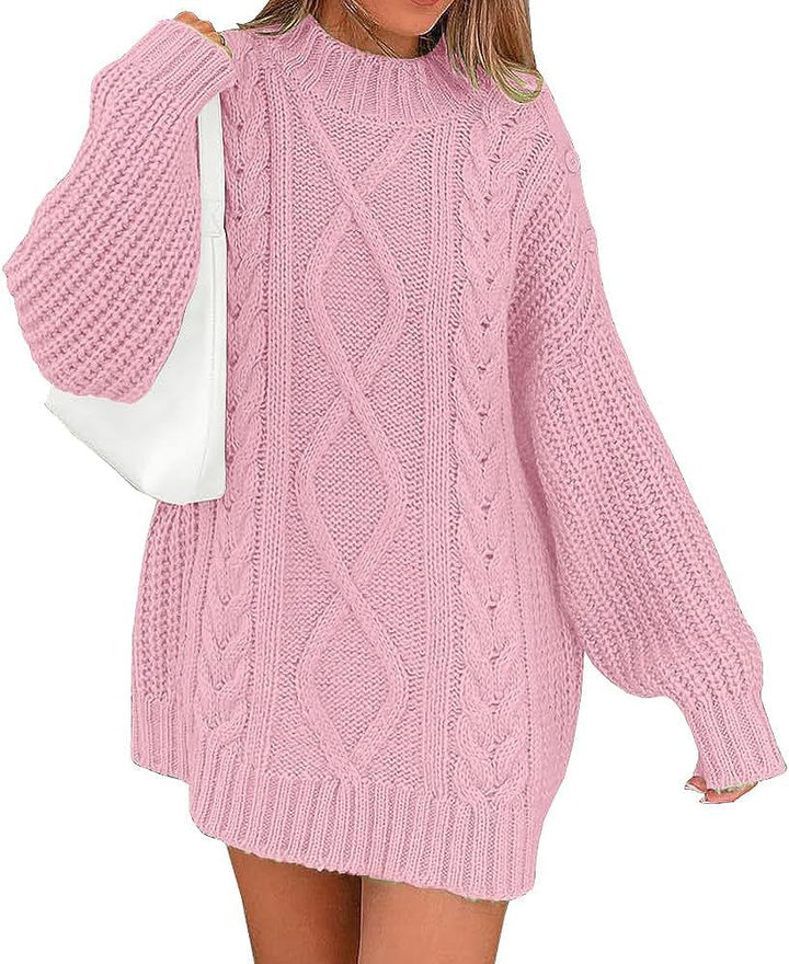 Damen Oversize Strickkleid mit Zopf- und Rippstruktur Echo Archiv