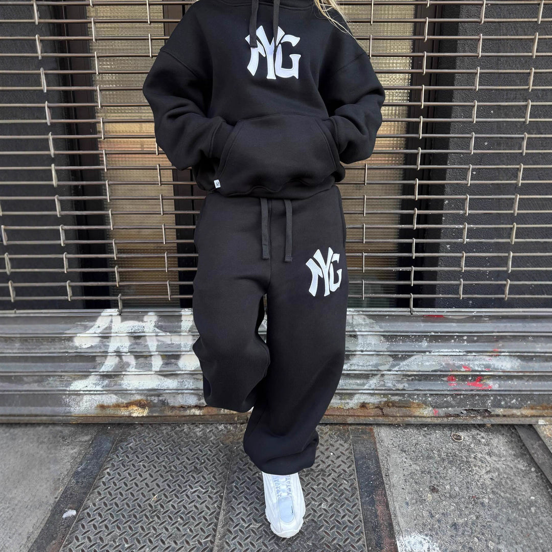 Unisex nan weit geschnittene Kapuzen-Sweatjacke mit beidseitig öffnendem Reißverschluss und Logo-Applikation Echo Archiv