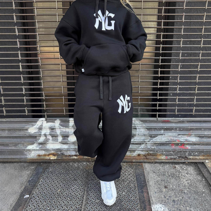 Unisex nan weit geschnittene Kapuzen-Sweatjacke mit beidseitig öffnendem Reißverschluss und Logo-Applikation Echo Archiv