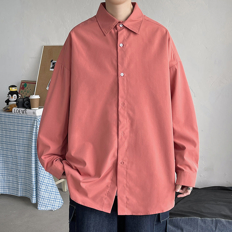 Herren nan leichtes Overshirt-Hemdjacke aus Baumwollmix mit verdeckter Knopfleiste, überschnittener Schulter und abgerundetem Saum Echo Archiv