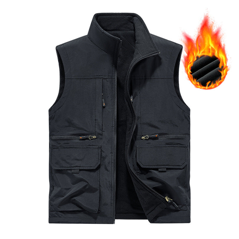 Herren Gefütterte Utility‑Weste mit wärmendem Fleece‑Innenfutter, winddicht & Multifach‑Taschen Echo Archiv