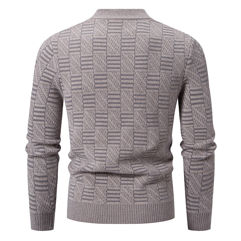 Herren Strickpullover mit strukturiertem Design und hohem Kragen Echoarchiv