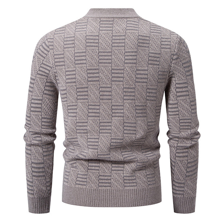 Herren Strickpullover mit strukturiertem Design und hohem Kragen Echoarchiv