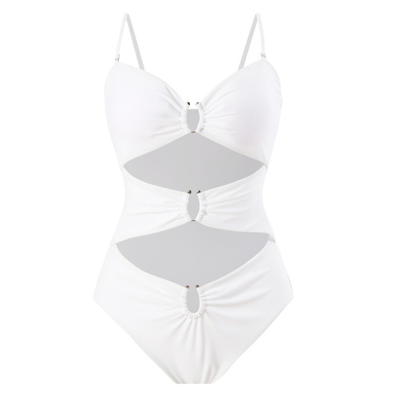 Damen Einteiler Badeanzug mit raffinierten Cut-Outs und stilvollem Wickeldetail Echo Archiv