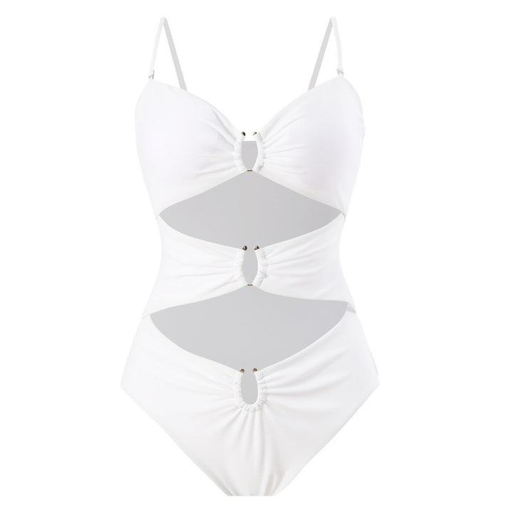 Damen Einteiler Badeanzug mit raffinierten Cut-Outs und stilvollem Wickeldetail Echo Archiv