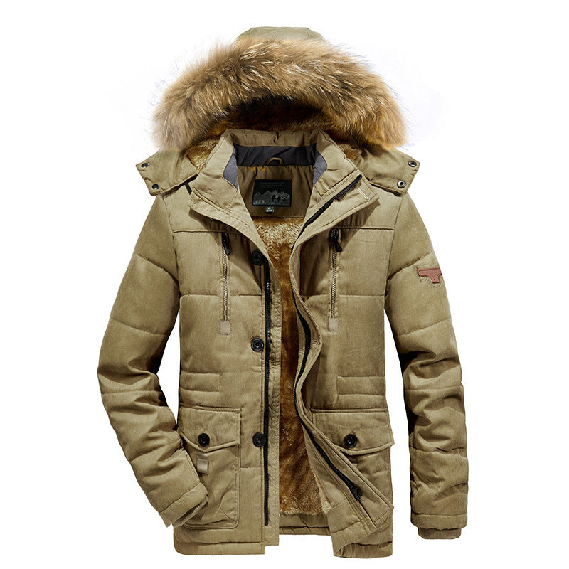Herren Gefütterter Winterparka im Field-Style mit Teddyfutter und Kunstfellkapuze – Marzano