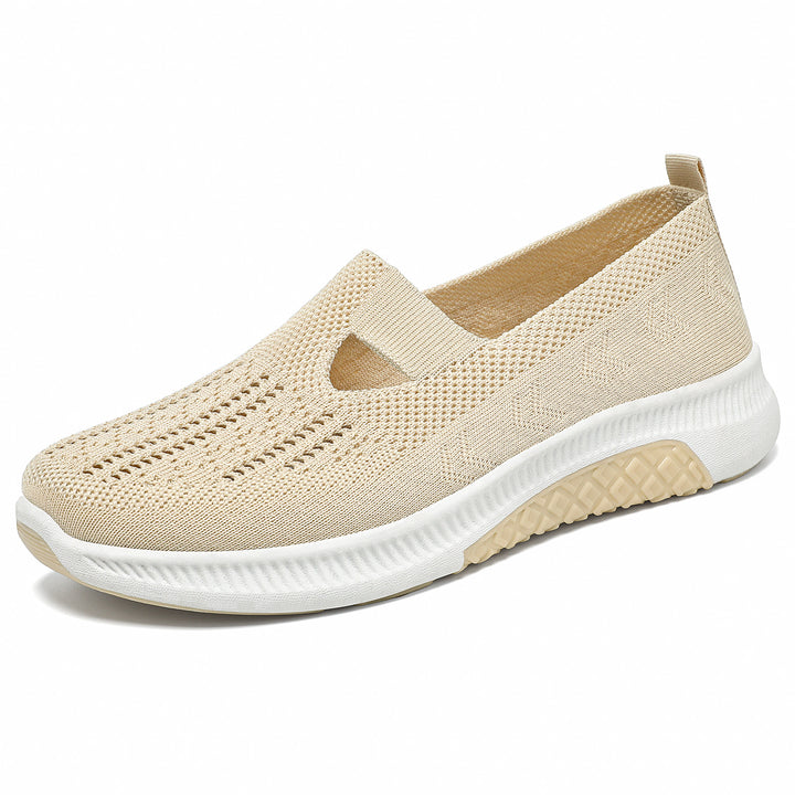 Damen nan elastischer Strick-Slipper mit perforiertem Atmungsnetz und dämpfender Leichtsohle Echo Archiv