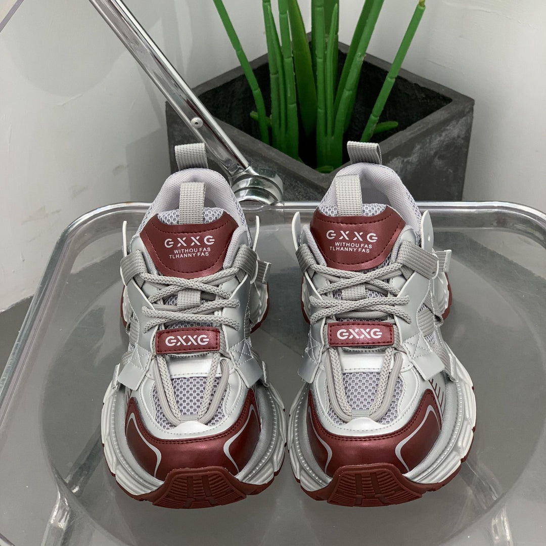Damen Futuristische Wedge-Chunky-Sneaker mit Mesh‑Einsätzen und verstärkter Profilsohle – Névara