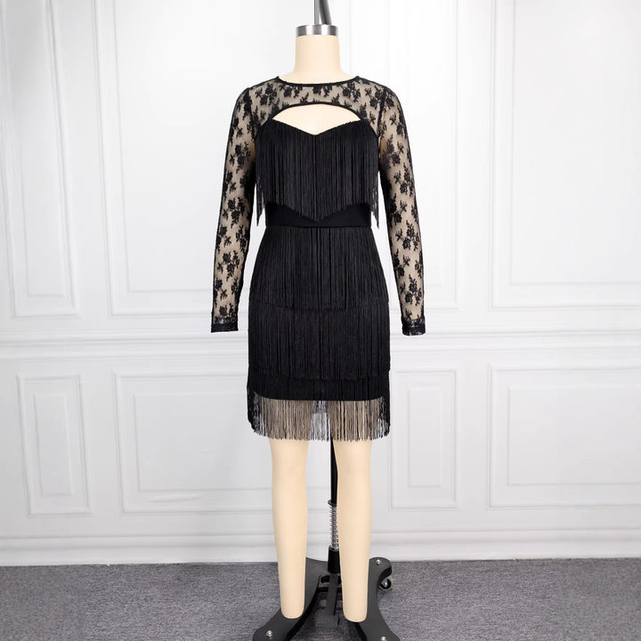Damen Fransen Cocktailkleid mit Spitze Echo Archiv